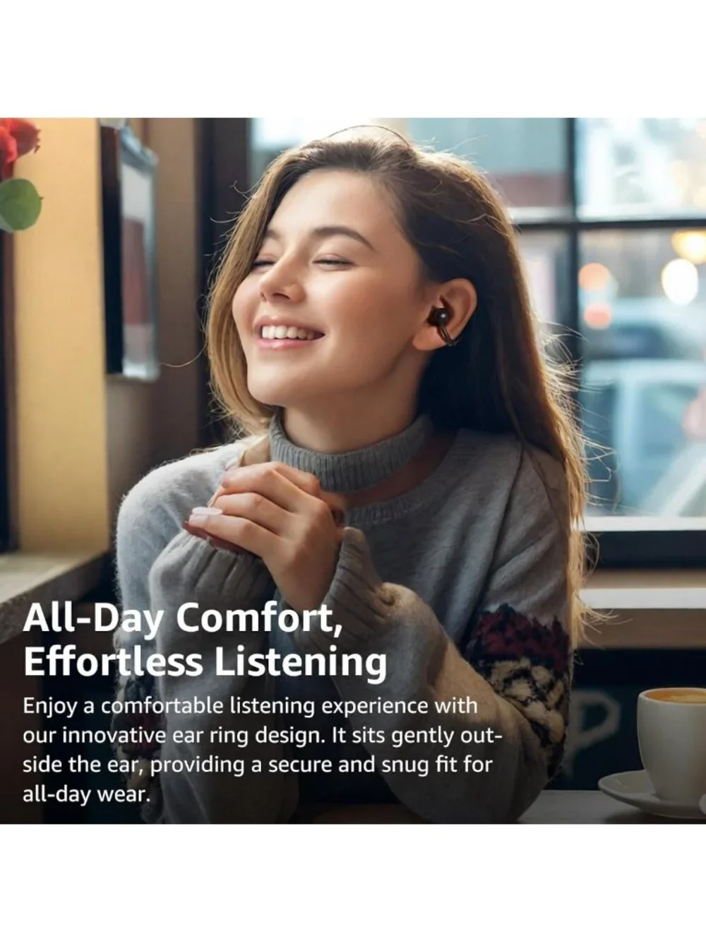 Lightweight Open Ear Wireless Earbuds, 40H Playtime, Bluetooth 5.4, Sports